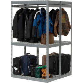 Centerline Dynamics Garment Combo Rack Global Industrial Boltless Luggage Garment Combo Rack - 48"W x 48"D x 84"H - 796548