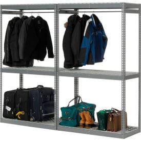 Centerline Dynamics Garment Double Rack Global Industrial Boltless Luggage Garment Double Rack - 96"W x 24"D x 84"H - 796546