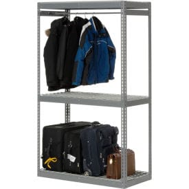 Centerline Dynamics Garment Single Rack Global Industrial Boltless Luggage Garment Single Rack - 48"W x 24"D x 84"H - 796545