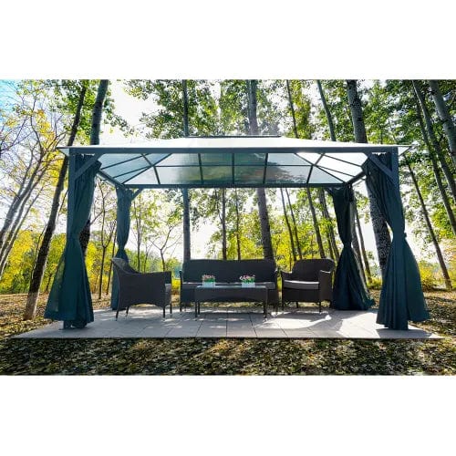 Centerline Dynamics Gazebo & Pavilions Gazebo, 117"L x 156"W x 99"H, Dark Gray