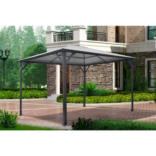 Centerline Dynamics Gazebo & Pavilions Gazebo, 117"L x 156"W x 99"H, Dark Gray