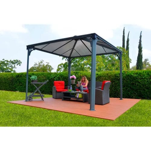 Centerline Dynamics Gazebo & Pavilions Gazebo 12'L x 12'W Gray/Bronze