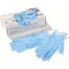 Centerline Dynamics Gloves Safety Zone Disposable Nitrile Gloves, Large, Blue, 100/Box, Powder-Free