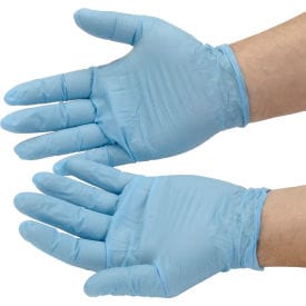 Centerline Dynamics Gloves Safety Zone Disposable Nitrile Gloves, Medium, Blue, 100/Box, Powdered