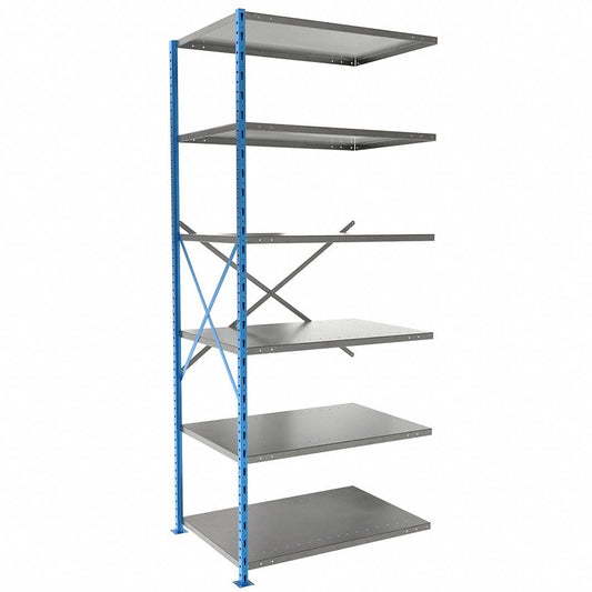 Centerline Dynamics H Post™ High Capacity Shelving Closed Adder Hallowell H-Post High Capacity Shelving 36"W x 24"D x 123"H, 6 Adjustable Shelves, Unit Open Style with Sway Braces