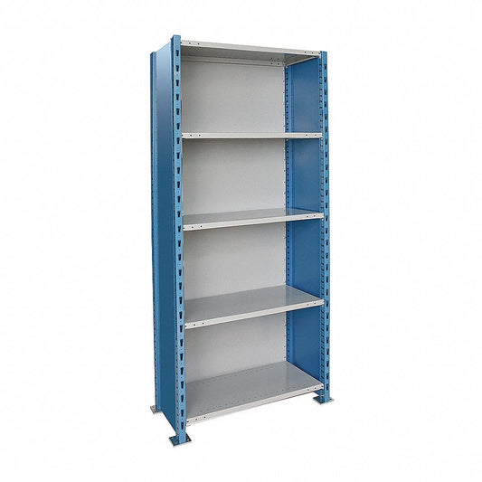 Centerline Dynamics H Post™ High Capacity Shelving Closed Starter Hallowell H-Post High Capacity Shelving 36"W x 18"D x 123"H, 5 Adjustable Shelves, Unit Closed Style