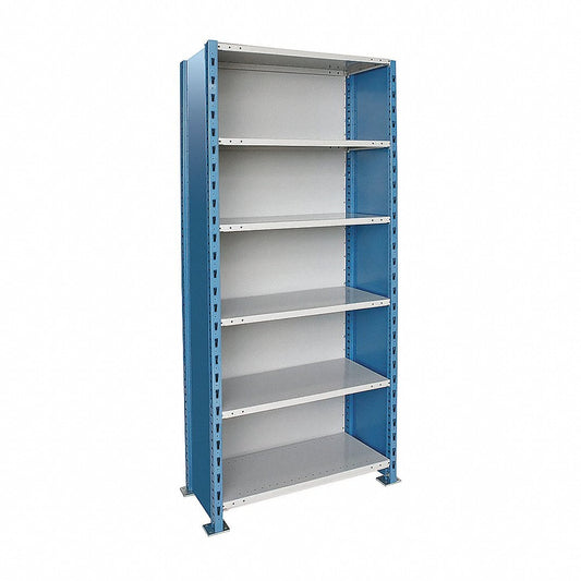 Centerline Dynamics H Post™ High Capacity Shelving Closed Starter Hallowell H-Post High Capacity Shelving 36"W x 18"D x 123"H, 6 Adjustable Shelves, Unit Closed Style