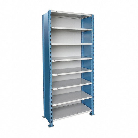 Centerline Dynamics H Post™ High Capacity Shelving Closed Starter Hallowell H-Post High Capacity Shelving 36"W x 18"D x 123"H, 8 Adjustable Shelves, Unit Closed Style