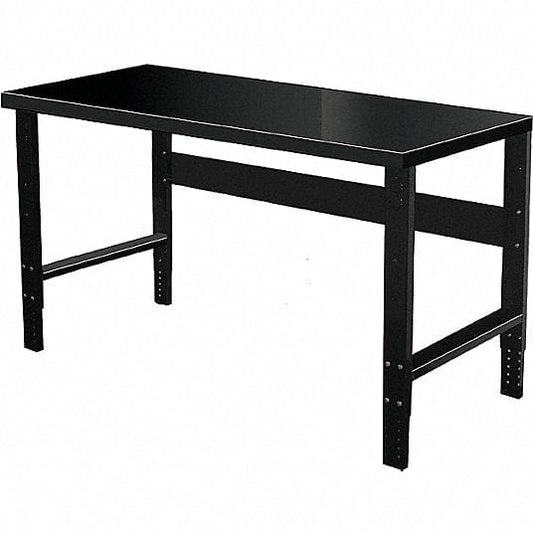 Centerline Dynamics Hallowell Workbenches 12 Gauge Steel Top Hallowell Adjustable Leg Workbench, 48"W x 30"D x 34"H, 708 Midnight Ebony, Includes Legs, Rear Stringer