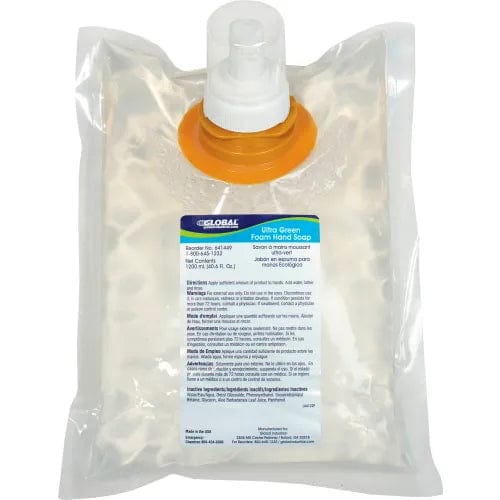 Centerline Dynamics Hand Soap & Cleaners Global Industrial™ Ultra Green Foam Hand Soap 1200ml Refill - 6 Refills/Case