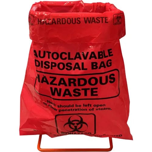 Centerline Dynamics Hazardous Waste Bags Red Biohazard Bags w/ Black Printed Markings, 8-1/2" x 11", 100/box