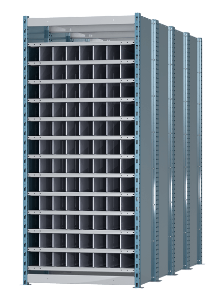 Centerline Dynamics Heavy Duty Deep Bin Shelving Starter Hallowell Deep Bin Shelving 36"W x 48"D x 87"H, Shelves and Dividers, 13 Shelves, Unit Closed Style