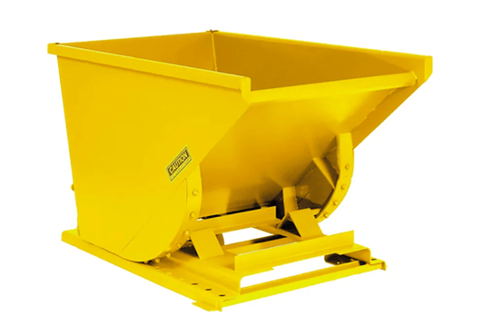 Centerline Dynamics Heavy Duty Self Dumping Forklift Hopper, 4 Cu. Yd., 7000 Lbs, Yellow