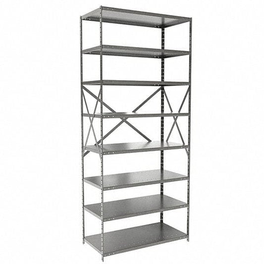 Centerline Dynamics Hi Tech™ Medsafe Antimicrobial Shelving Open Starter MedSafe Antimicrobial Hi-Tech Shelving 36"W x 18"D x 87"H 711 Light Gray 8 Adjustable Shelves Open Style with Sway Braces