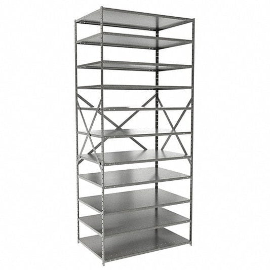 Centerline Dynamics Hi Tech™ Medsafe Antimicrobial Shelving Open Starter MedSafe Antimicrobial Hi-Tech Shelving 36"W x 24"D x 87"H 711 Light Gray 11 Adjustable Shelves Unit Open Style with Sway Braces