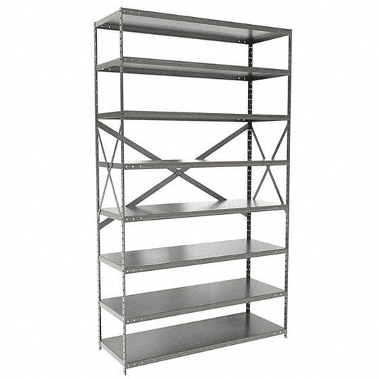 Centerline Dynamics Hi Tech™ Medsafe Antimicrobial Shelving Open Starter MedSafe Antimicrobial Hi-Tech Shelving 48"W x 18"D x 87"H 711 Light Gray 8 Adjustable Shelves Open Style with Sway Braces