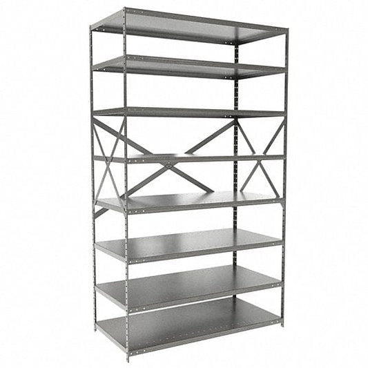 Centerline Dynamics Hi Tech™ Medsafe Antimicrobial Shelving Open Starter MedSafe Antimicrobial Hi-Tech Shelving 48"W x 24"D x 87"H 711 Light Gray 8 Adjustable Shelves Open Style with Sway Braces