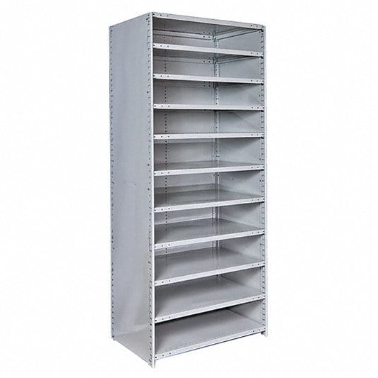 Centerline Dynamics Hi Tech™ Medsafe Antimicrobial Shelving Starter MedSafe Antimicrobial Hi-Tech Shelving 36"W x 12"D x 87"H 711 Light Gray 11 Adjustable Shelves Unit Open Style with Sway Braces