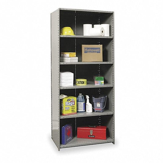 Centerline Dynamics Hi-Tech Metal Shelving Hallowell Hi-Tech Metal Shelving 36"W x 18"D x 87"H 725 Dark Gray 6 Adjustable Shelves