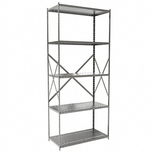 Centerline Dynamics Hi-Tech Metal Shelving Hallowell Hi-Tech Metal Shelving 36"W x 24"D x 87"H 725 Dark Gray 5 Adjustable Shelves Unit Open Style with Sway Braces