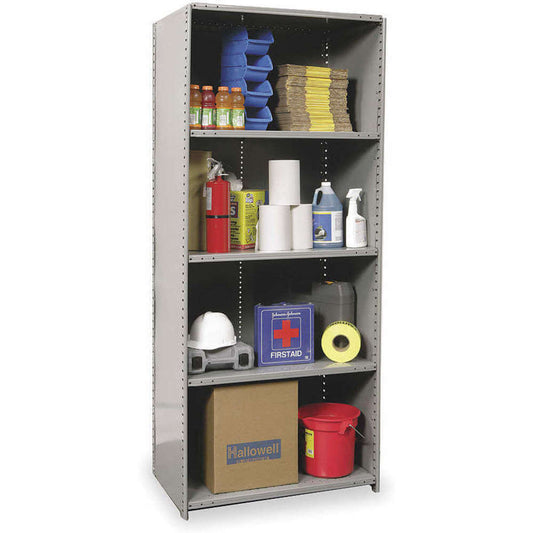 Centerline Dynamics Hi-Tech Metal Shelving Starter Hallowell Hi-Tech Metal Shelving 36"W x 12"D x 87"H 725 Dark Gray 5 Adjustable Shelves