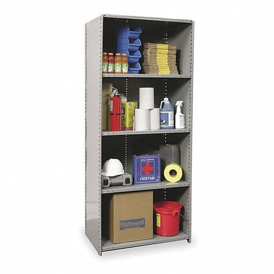 Centerline Dynamics Hi-Tech Metal Shelving Starter Hallowell Hi-Tech Metal Shelving 36"W x 12"D x 87"H 725 Dark Gray 5 Adjustable Shelves