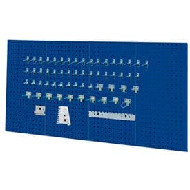 Centerline Dynamics Hole Toolbaord Set Kennedy Manufacturing, 4-Panel Sq. Hole Toolbaord Set w/60-Pc Toolholder Set, Classic Blue, 50004BL