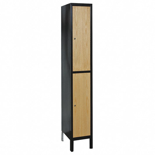 Centerline Dynamics Hybrid Lockers Assembled Hallowell Metal-Wood Hybrid Locker, 12"W x 18"D x 78"H, 1-Wide