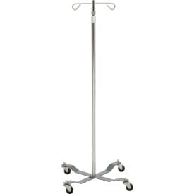 Centerline Dynamics IV Stand Economy Removable Top I. V. Pole, 2 Hook, 40", 82" Height, Chrome Plated Steel