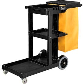 Centerline Dynamics Janitorial Cart Global Industrial Janitor Cart Black with 25 Gallon Vinyl Bag