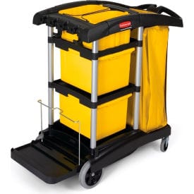 Centerline Dynamics Janitorial Cart Rubbermaid® Microfiber Janitor Cart, Black 9T73 - FG9T7300BLA