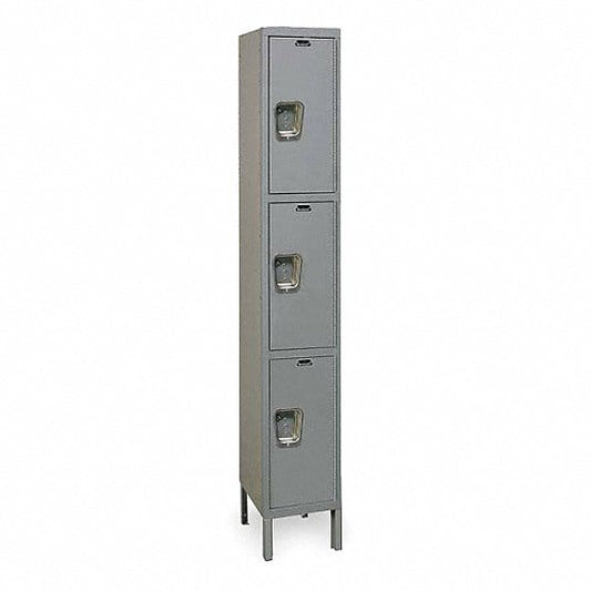 Centerline Dynamics Maintenance Free Quiet Lockers Dark Gray / Assembled Hallowell Maintenance-Free Quiet (MFQ) Locker, 12"W x 12"D x 78"H, Triple Tier, 1-Wide