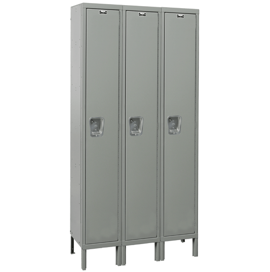 Centerline Dynamics Maintenance Free Quiet Lockers Dark Gray / Assembled Hallowell Maintenance-Free Quiet (MFQ) Locker, 36"W x 12"D x 78"H, Single Tier, 3-Wide