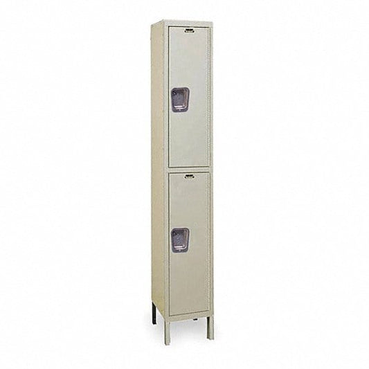 Centerline Dynamics Maintenance Free Quiet Lockers Tan / Assembled Hallowell Maintenance-Free Quiet (MFQ) Locker, 12"W x 12"D x 78"H, Double Tier, 1-Wide