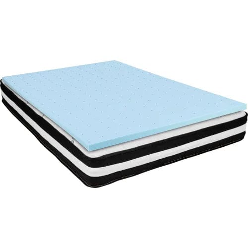 Centerline Dynamics Mattresses Comfortable Sleep 10" Foam Pocket Spring Mattress, 2" Gel Memory Foam Topper, Full