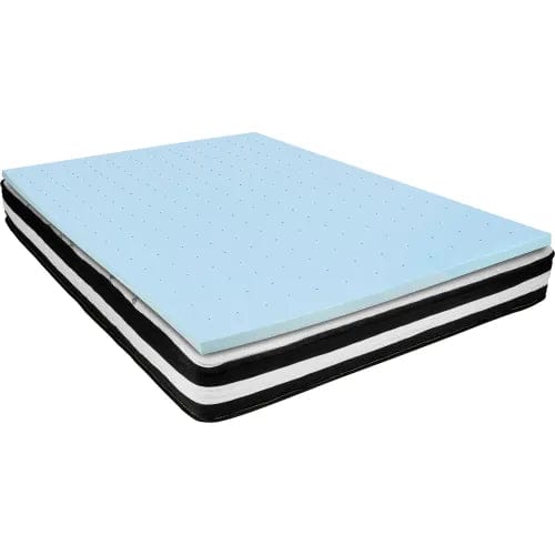 Centerline Dynamics Mattresses Comfortable Sleep 10" Foam Pocket Spring Mattress, 2" Gel Memory Foam Topper, Queen