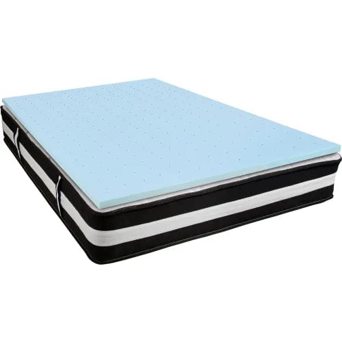 Centerline Dynamics Mattresses Comfortable Sleep 12" Foam Pocket Spring Mattress, 2" Gel Memory Foam Topper, Queen