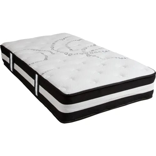 Centerline Dynamics Mattresses Comfortable Sleep 12" Foam Pocket Spring Mattress, 2" Gel Memory Foam Topper, Twin