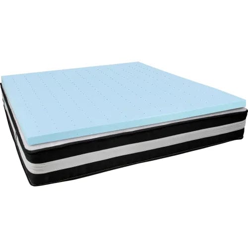 Centerline Dynamics Mattresses Comfortable Sleep 12" Foam Pocket Spring Mattress, 3" Gel Memory Foam Topper, King