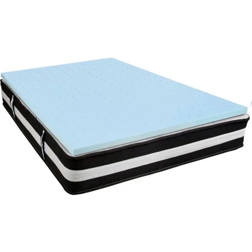 Centerline Dynamics Mattresses Comfortable Sleep 12" Foam Pocket Spring Mattress, 3" Gel Memory Foam Topper, Queen