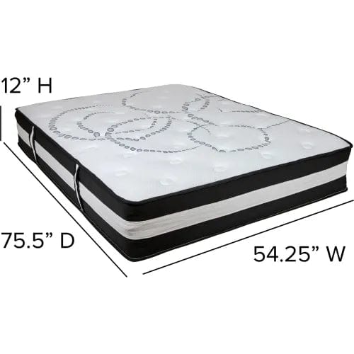 Centerline Dynamics Mattresses High Density Foam and Pocket Spring Mattress in a Box - Full Size