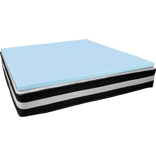 Centerline Dynamics Mattresses omfortable Sleep 12" Foam Pocket Spring Mattress, 2" Gel Memory Foam Topper, King