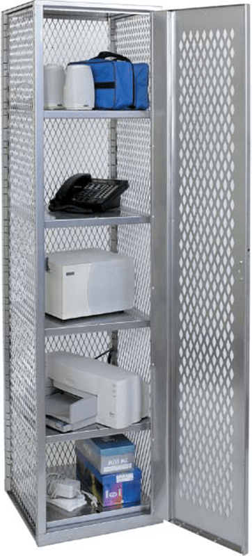 Centerline Dynamics Maxview™ All Welded Lockers Hallowell MaxView Locker, 18"W x 18"D x 74-3/4"H, 711 Light Gray, Single Tier, 1-Wide, All-Welded