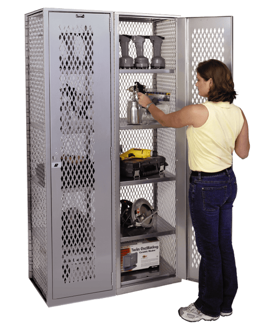 Centerline Dynamics Maxview™ All Welded Lockers Hallowell MaxView Locker, 18"W x 18"D x 74-3/4"H, 711 Light Gray, Single Tier, 1-Wide, All-Welded