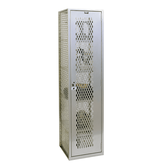 Centerline Dynamics Maxview™ All Welded Lockers Hallowell MaxView Locker, 18"W x 18"D x 74-3/4"H, 711 Light Gray, Single Tier, 1-Wide, All-Welded