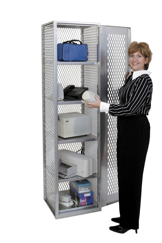 Centerline Dynamics Maxview™ All Welded Lockers Hallowell MaxView Locker, 18"W x 18"D x 74-3/4"H, 711 Light Gray, Single Tier, 1-Wide, All-Welded