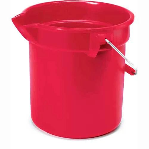 Centerline Dynamics Mops Brute 14 Qt. Plastic Round Utility Bucket 12" Dia x 11-1/4"H, Red - RCP2614RED - Pkg Qty 6