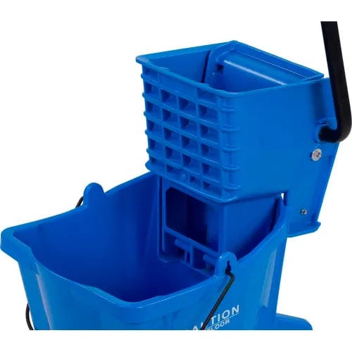Centerline Dynamics Mops Commercial Mop Bucket with Side-Press Wringer 26 Quart, Blue