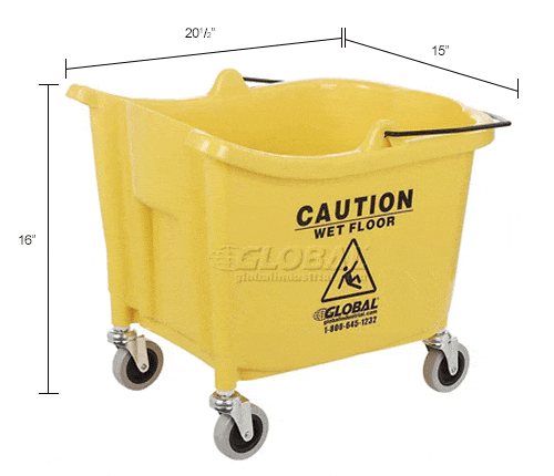 Centerline Dynamics Mops Global Industrial™ Mop Bucket And Wringer Combo 38 Qt., Down Press, Yellow