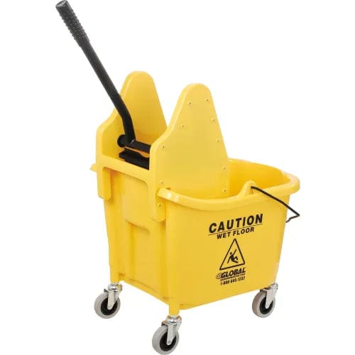 Centerline Dynamics Mops Global Industrial™ Mop Bucket And Wringer Combo 38 Qt., Down Press, Yellow